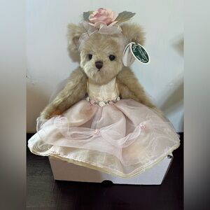 The Bearington Collection Tippy Toeshoes Pink Brown Ballerina Bear 14” Bear